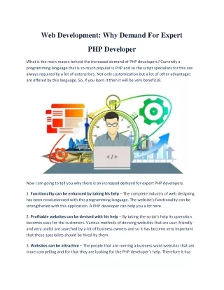 Web Development: Why Demand For Expert  PHP Developer
