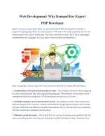 Web Development: Why Demand For Expert  PHP Developer - slide 1
