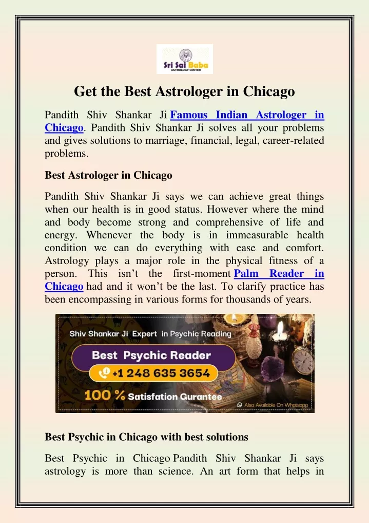 get the best astrologer in chicago