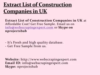 extract list of construction companies in uk
