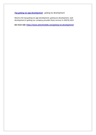 top golang ios app development golang