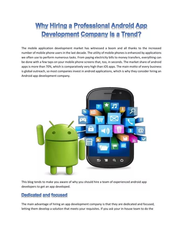 the mobile application development market