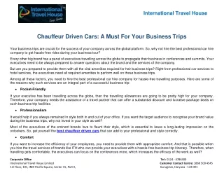 international travel house