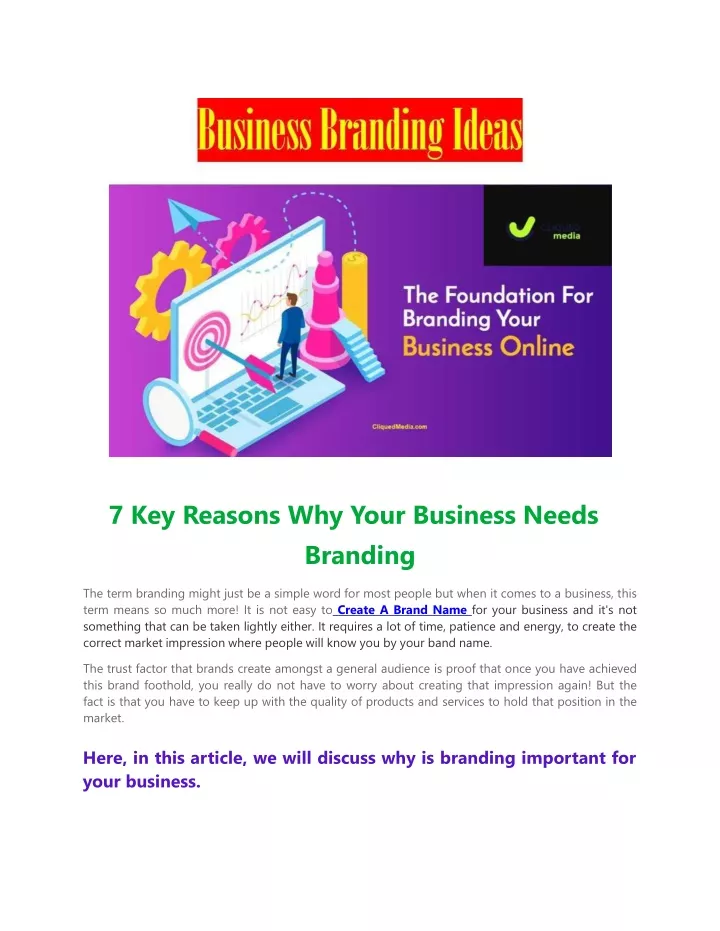 7 key reasons why your business needs branding