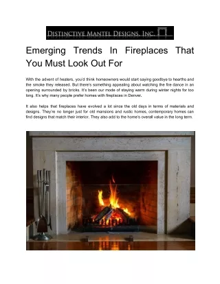 Emerging Trends In Fireplaces That You Must Look Out For