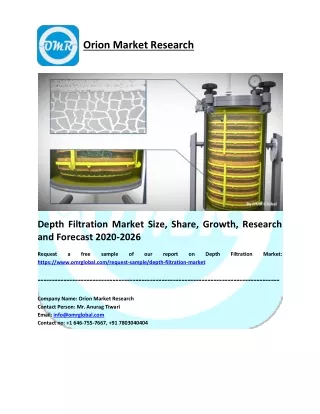 Depth Filtration Market Research and Forecast 2020-2026