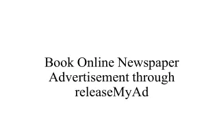 book online newspaper advertisement through releasemyad