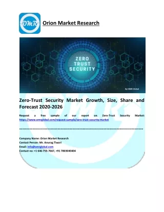 Zero-Trust Security Market Research and Forecast 2020-2026