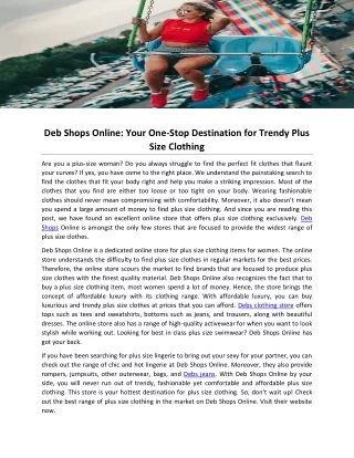 Deb Shops Online: Your One-Stop Destination for Trendy Plus Size Clothing