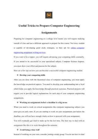 useful tricks to prepare computer engineering
