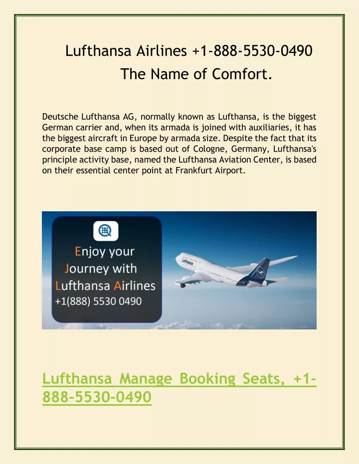 lufthansa airlines 1 888 5530 0490 the name