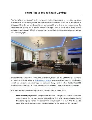 smart tips to buy bulkhead lightings purchasing