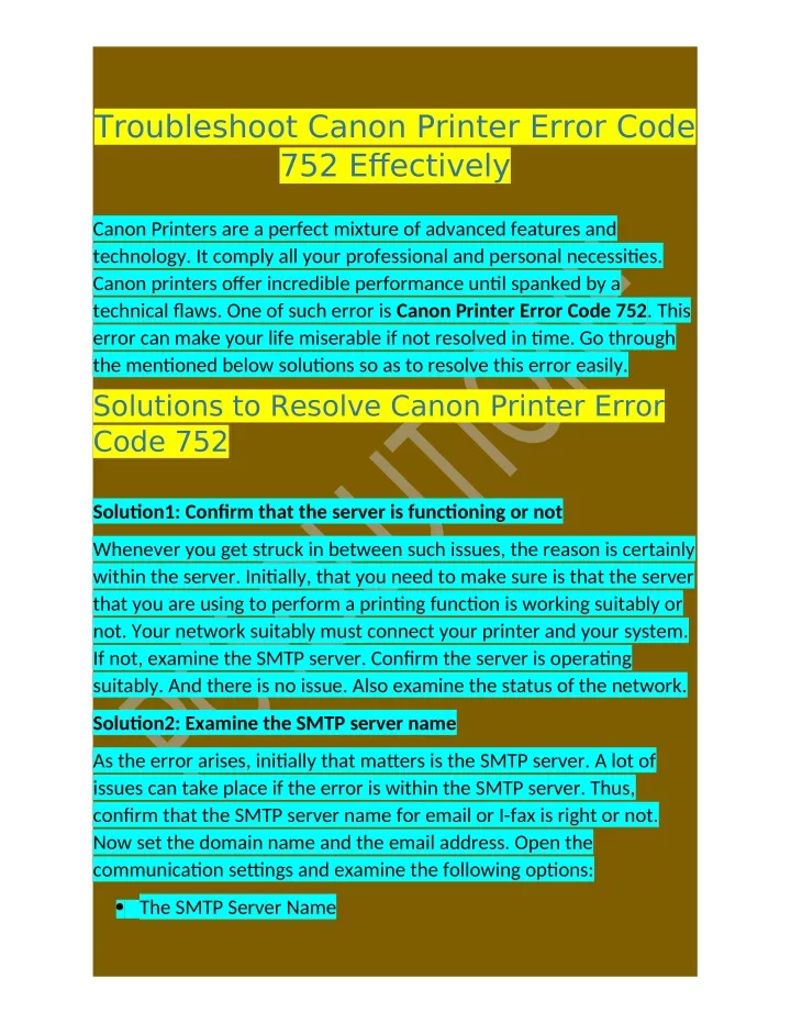 troubleshoot canon printer error code