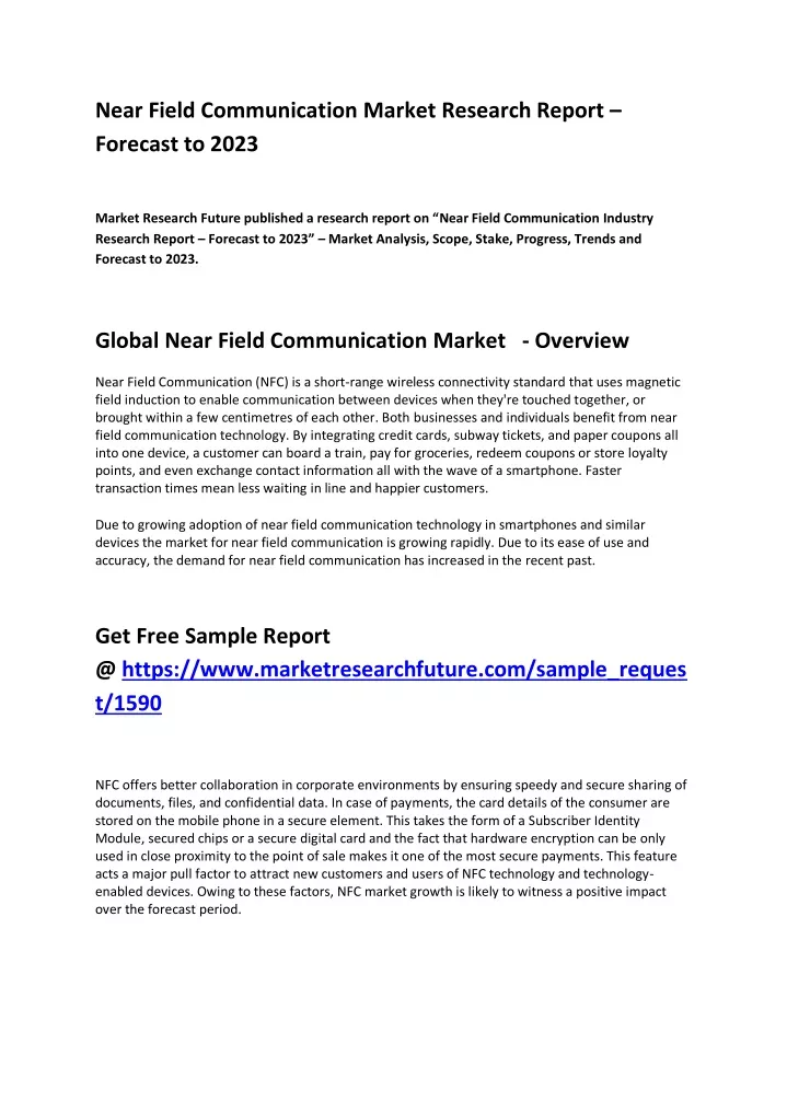 near field communication market research report