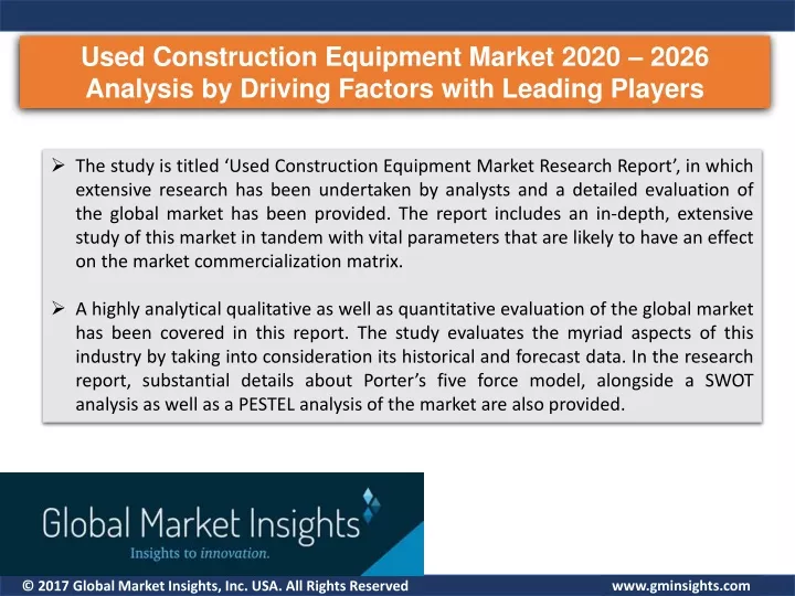 used construction equipment market 2020 2026