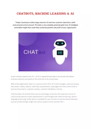 chatbots machine learning ai