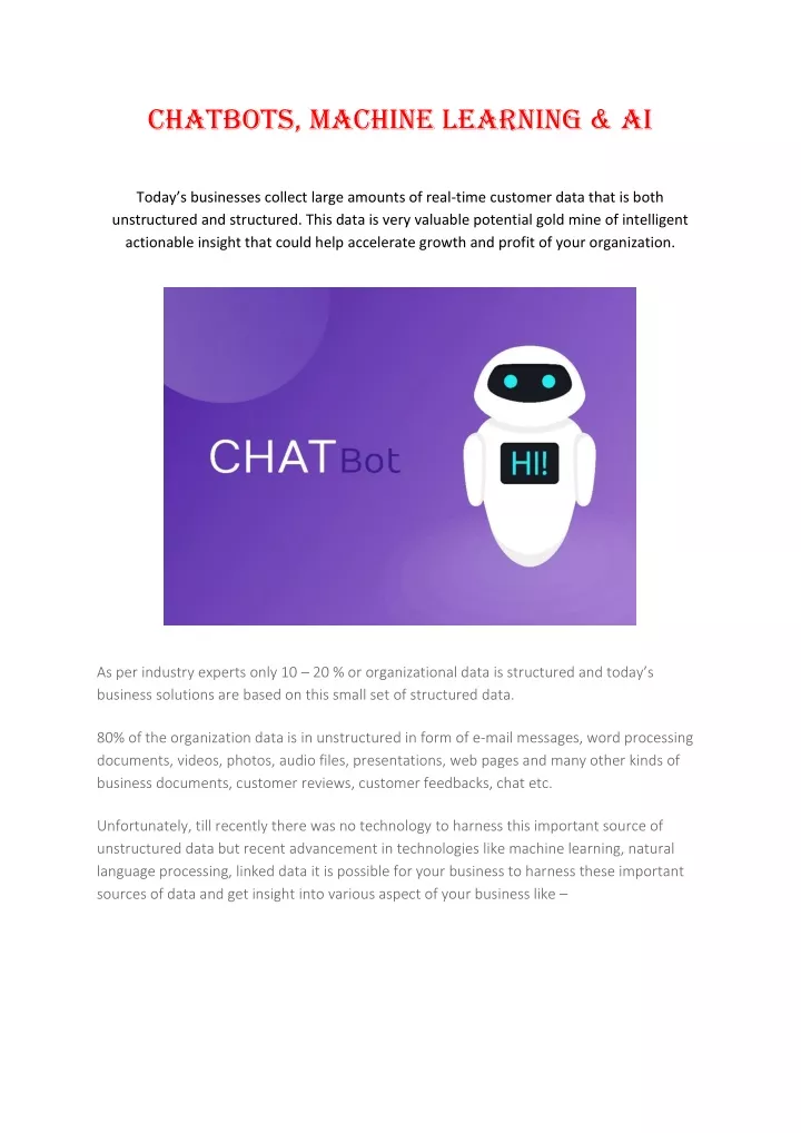 chatbots machine learning ai
