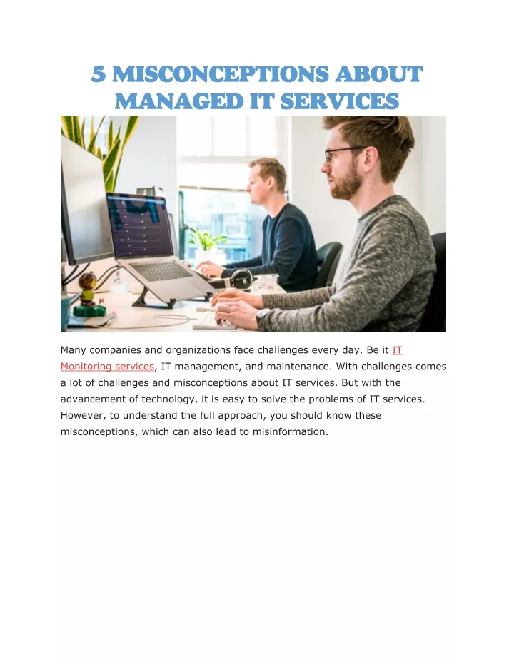 5 misconceptions about managed it services