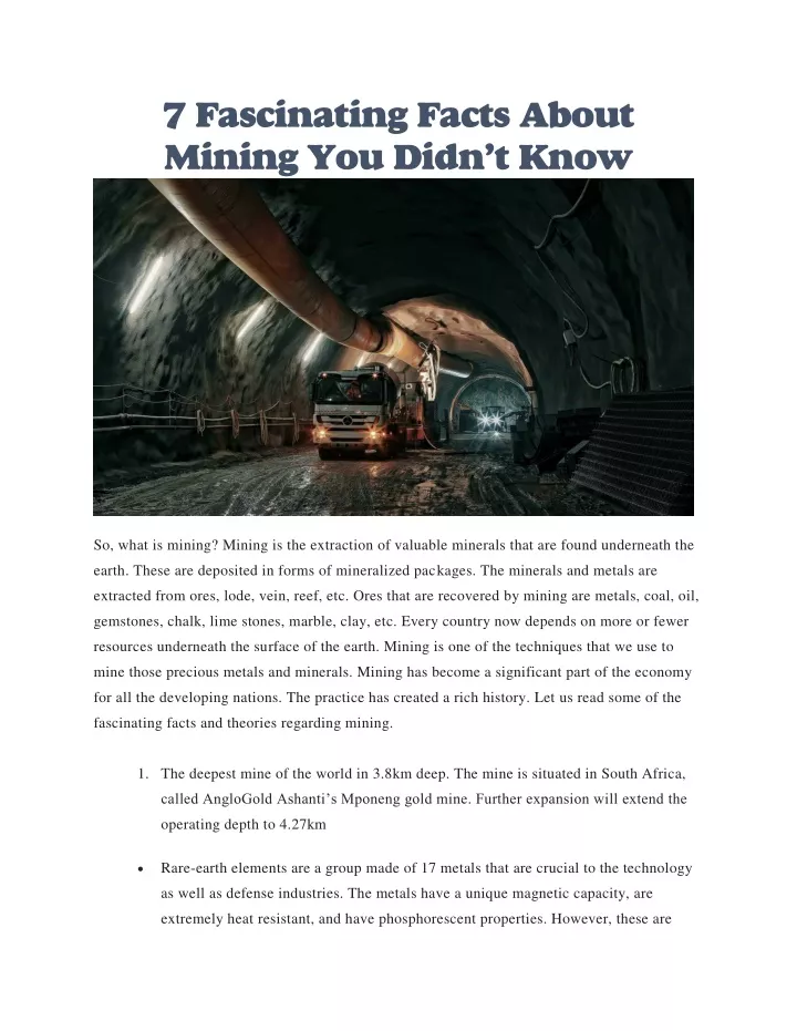 7 fascinating facts about mining you didn t know