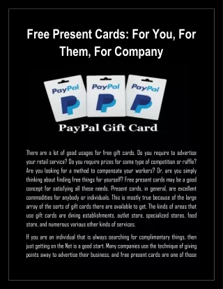 Free Gift Card 2020