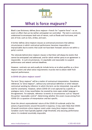 What is force majeure?
