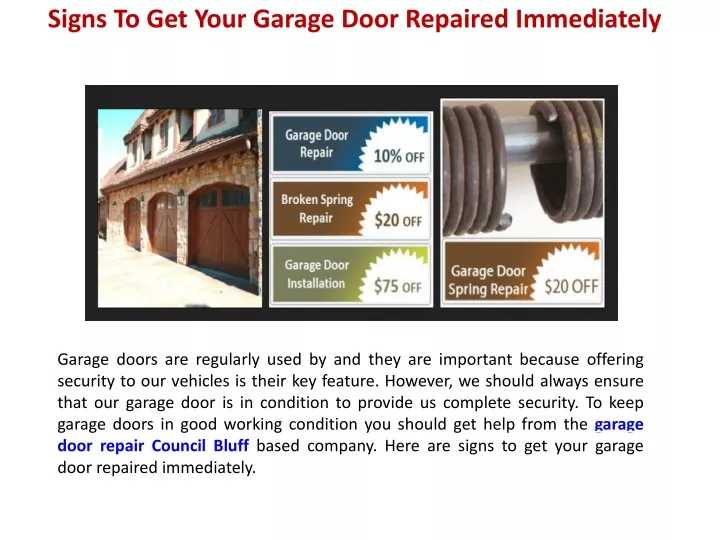 signs to get your garage door repaired immediately