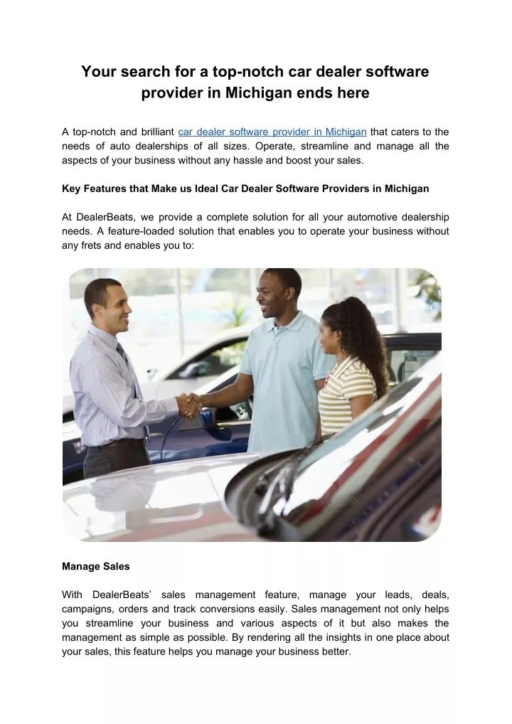 your search for a top notch car dealer software