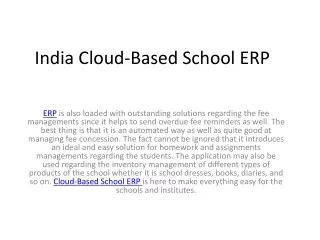 india cloud based school erp