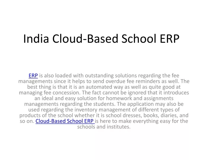 india cloud based school erp