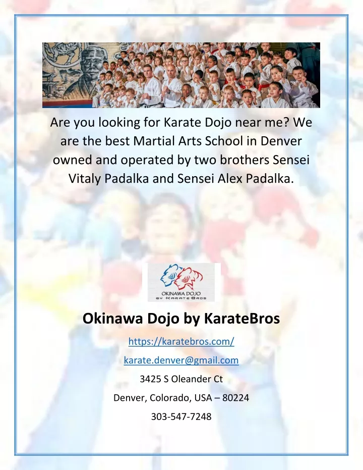 are you looking for karate dojo near