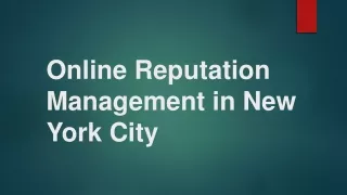 Online Reputation Management in New York City