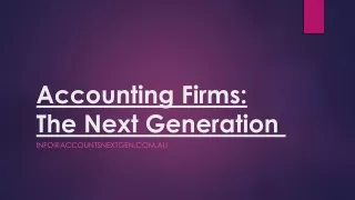 Accounting Firms: The Next Generation