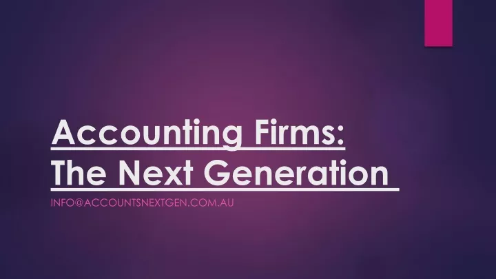 accounting firms the next generation