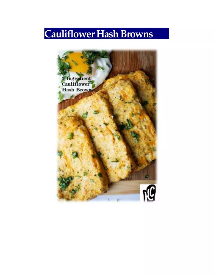 cauliflower hash browns