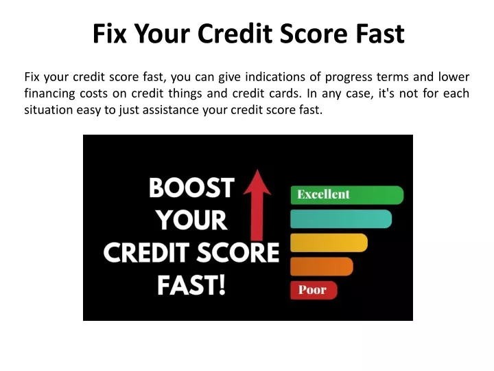 fix your credit score fast