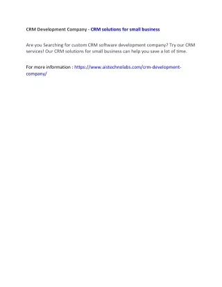 crm development company crm solutions for small