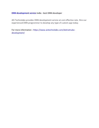 dnn development service india best dnn developer