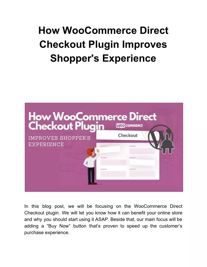 how woocommerce direct checkout plugin improves