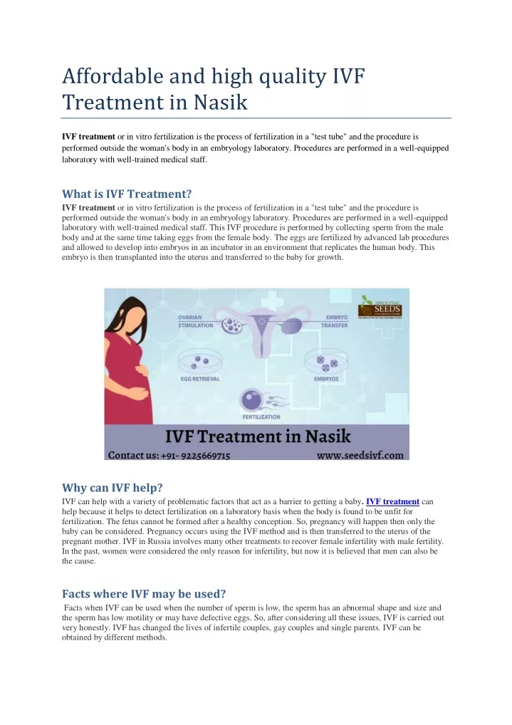 affordable and high quality ivf treatment in nasik