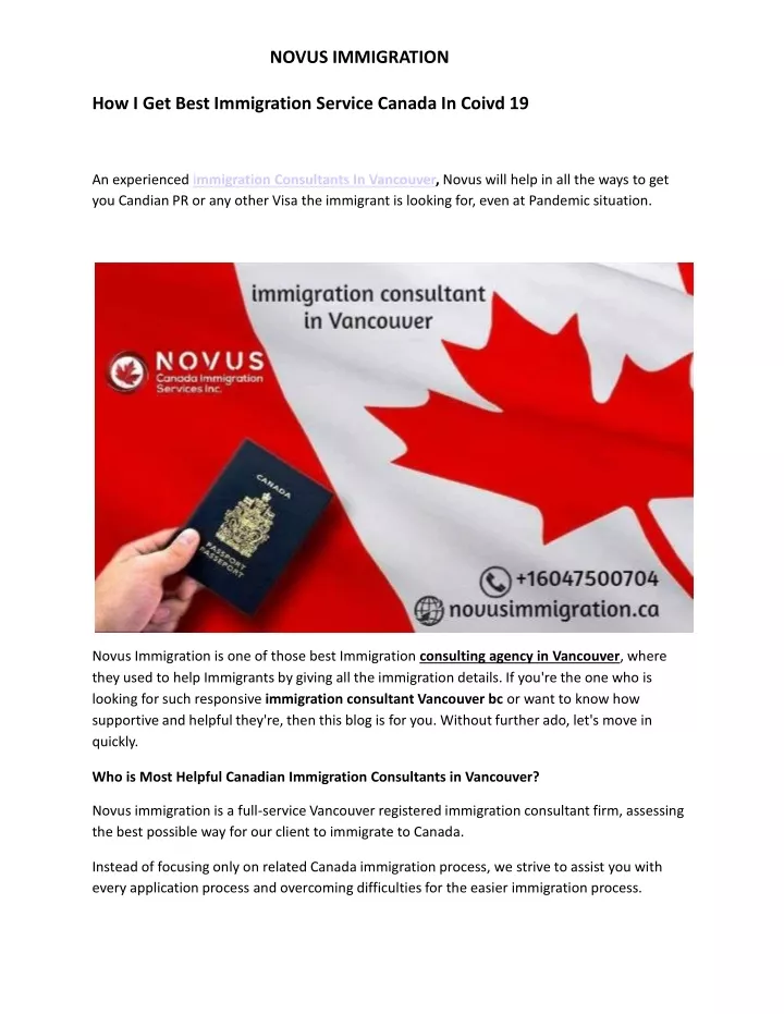 novus immigration