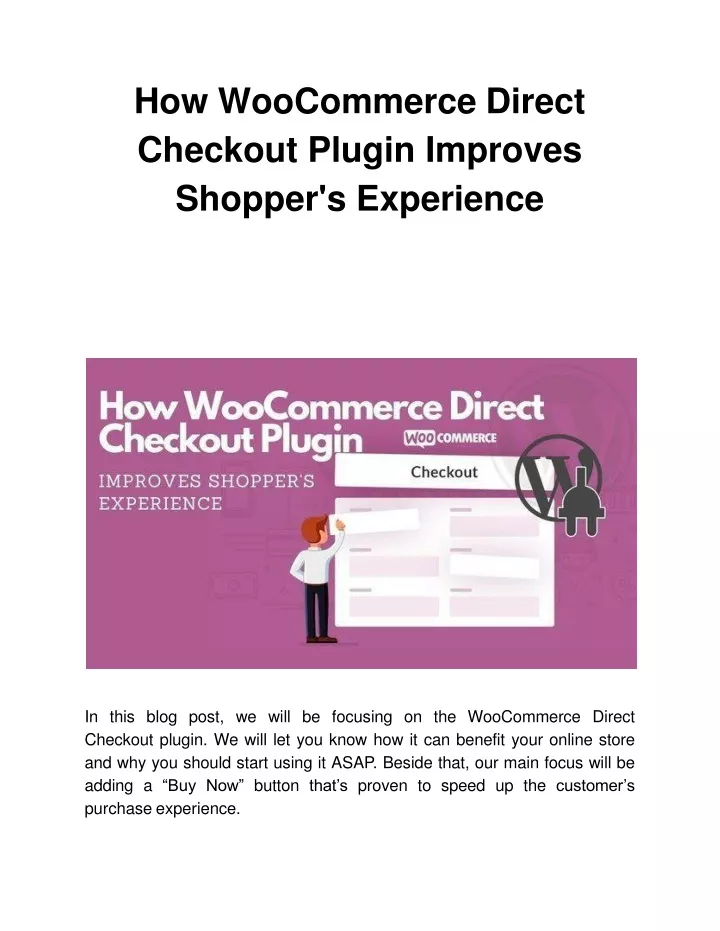 how woocommerce direct checkout plugin improves shopper s experience