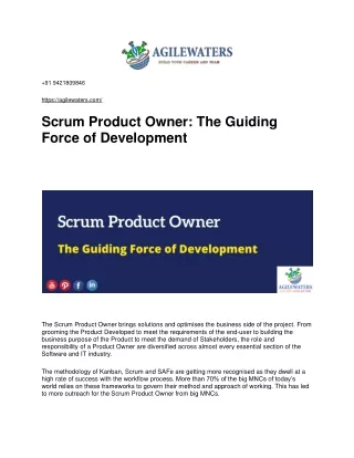 Scrum Product Owner: The Guiding Force of Development