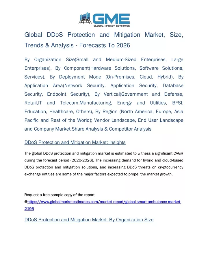 global ddos protection and mitigation market size