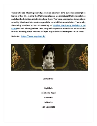 Best Muslim Matrimony Website In Sri Lanka | Muslim Marriage Proposals Sri Lanka