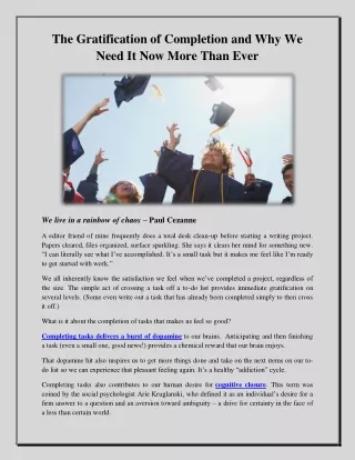 the gratification of completion and why we need