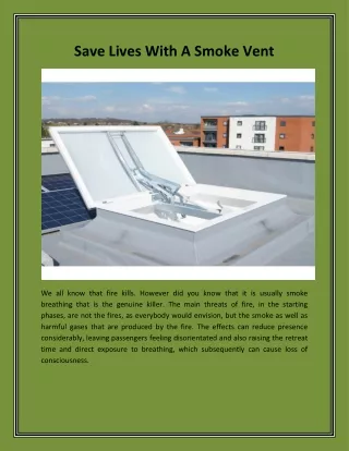 AOV smoke vent rooflight
