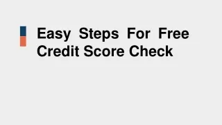 easy steps for free credit score check