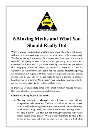 6 moving myths and what you should really do