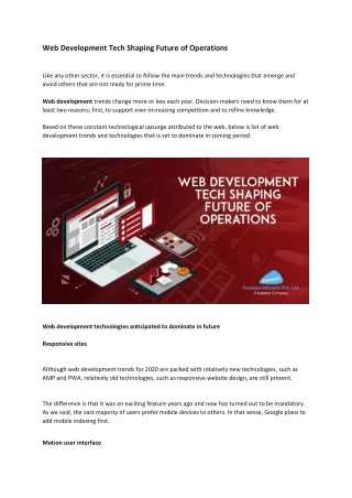 web development tech shaping future of operations