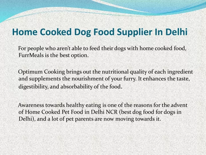 home cooked dog food supplier in delhi